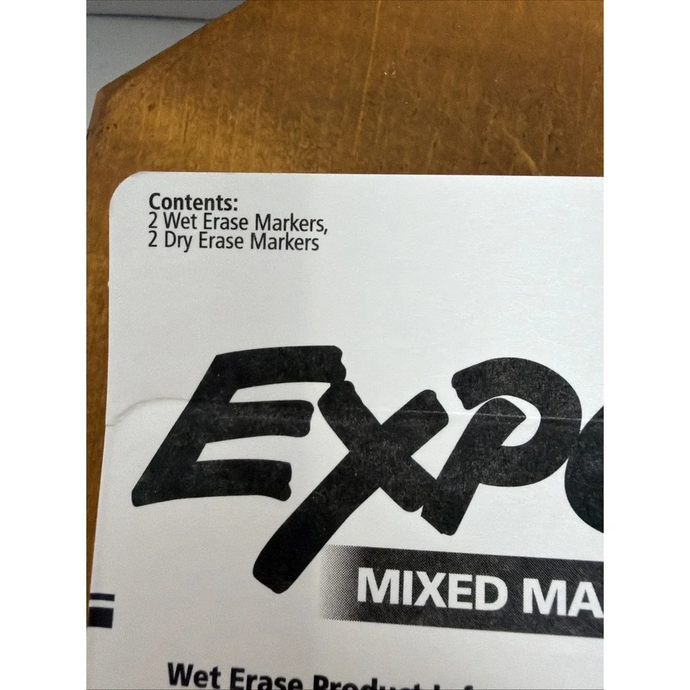 EXPO 4 Count Mixed Marker Set Blue Wet & Dry‎ Erase Fine Tip New